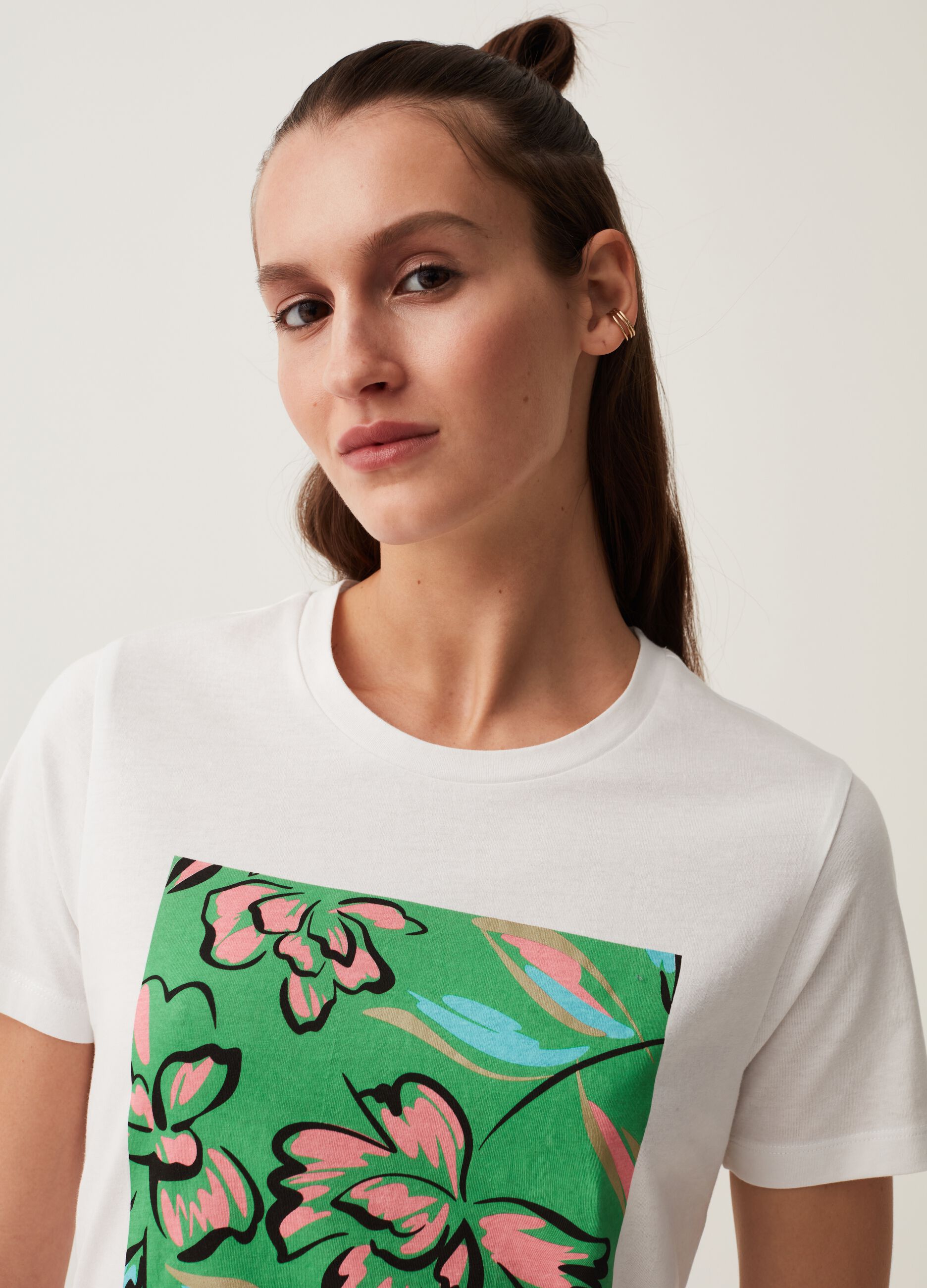 T-shirt in cotone con stampa_1