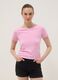 Pink pure cotton T-shirt with crew neck_2