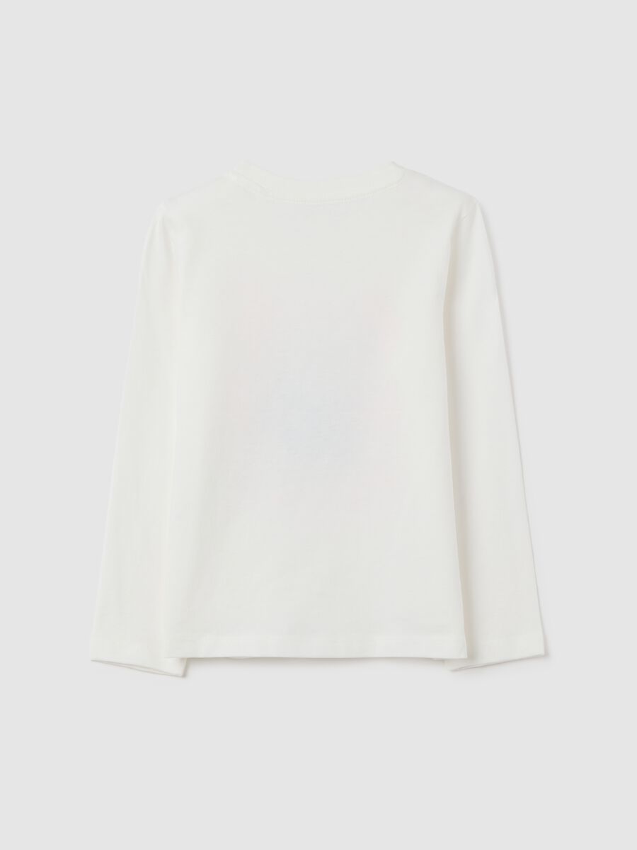 Girls' white pure cotton regular fit top with dog print_1
