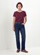 Red pure cotton T-shirt with buttons, regular fit_1