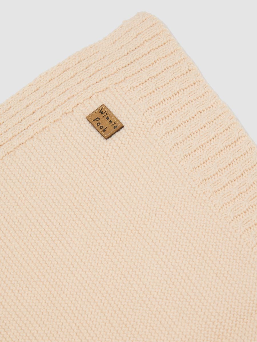 Copertina beige in puro cotone organico con ricamo Winnie The Pooh_2