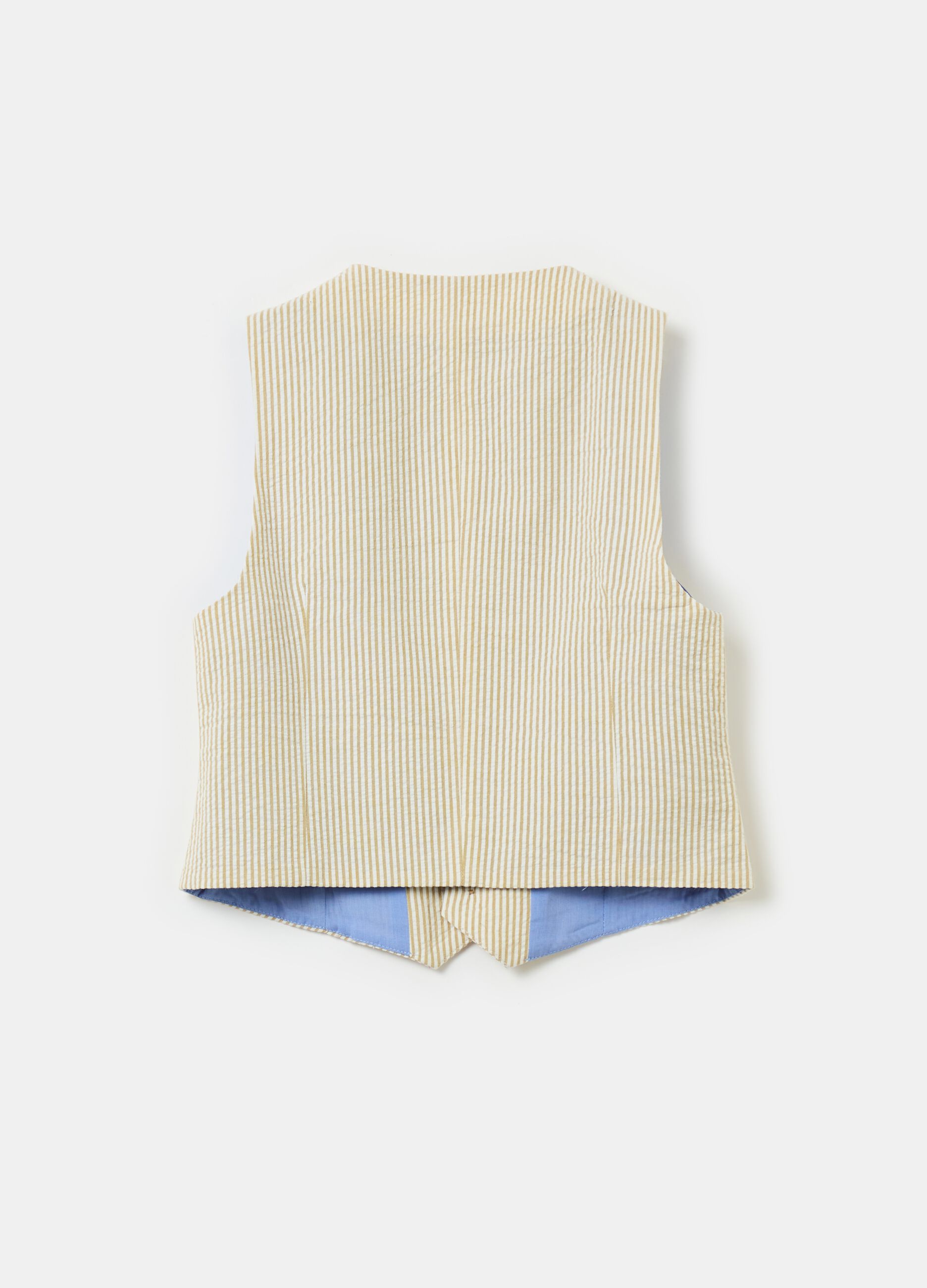Cotton gilet with striped pattern