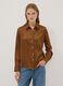 Brown stretch-fabric shirt with classic collar_2