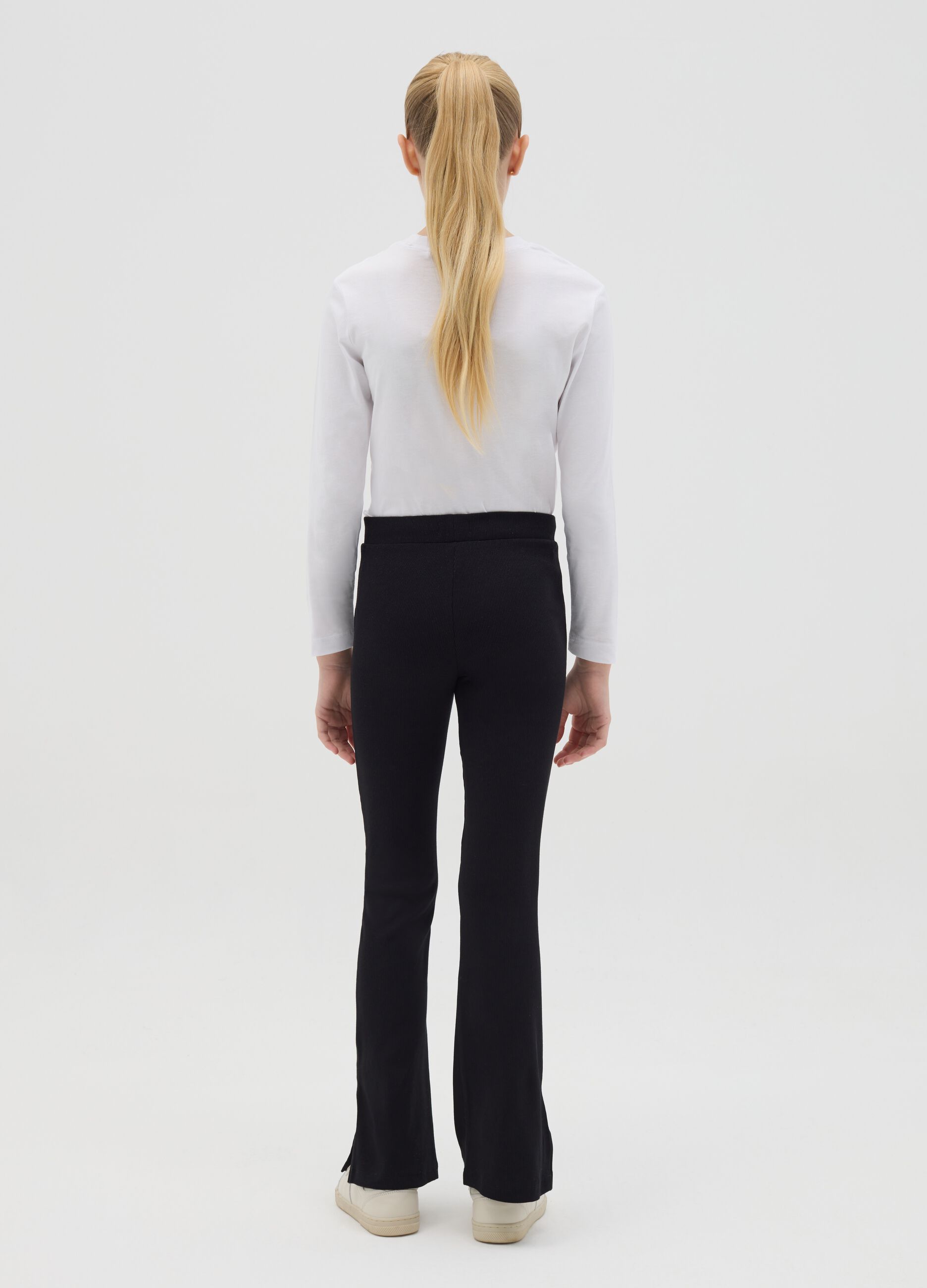 Leggings flare fit in cotone stretch