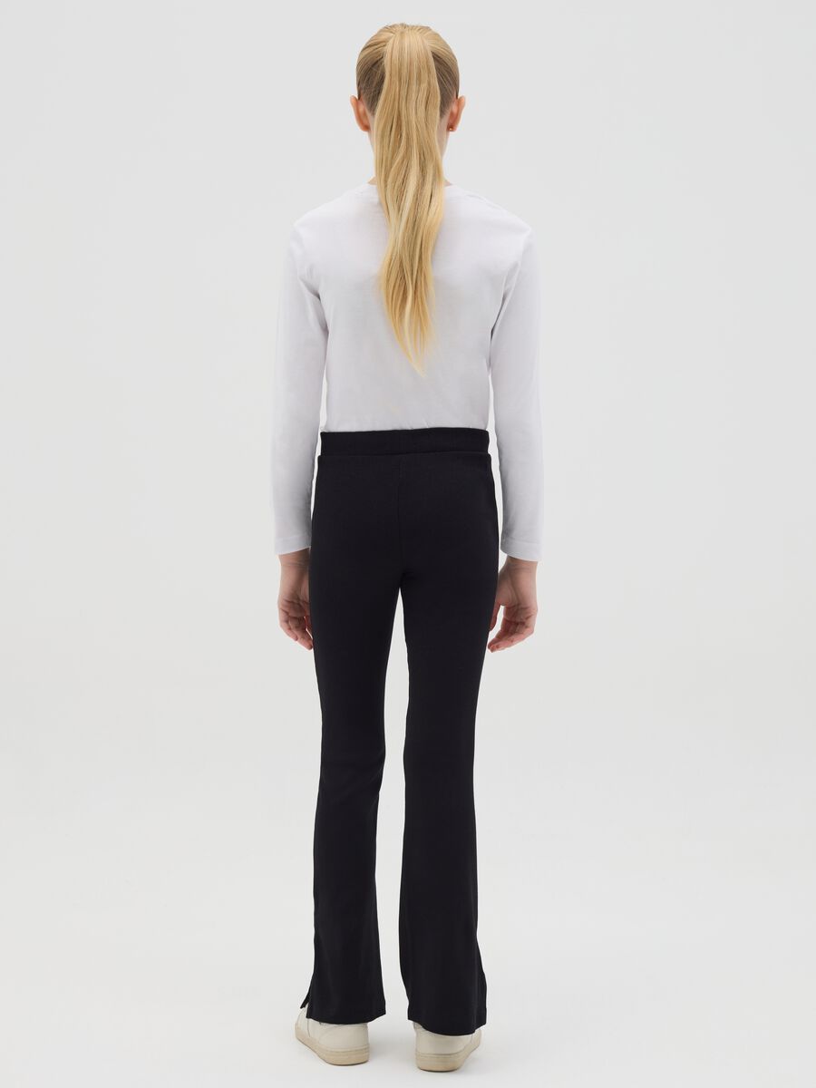 Flare-fit leggings in stretch cotton_3