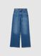 Wide leg blue jeans in pure cotton_4