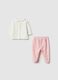 Baby set in white and pink cotton blend_1