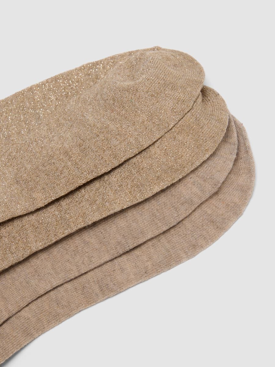 Multipack of seven beige no-show socks in stretchy fabric_2