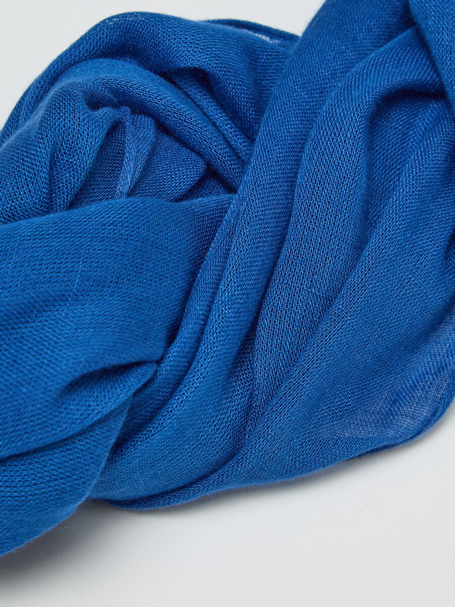 Blue scarf with tassels_2