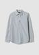White cotton poplin shirt with purple stripes, regular fit_4