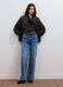 Gilet nero in pura lana con girocollo over fit_1