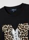 Black pure cotton regular fit t-shirt with Minnie and leopard print_5