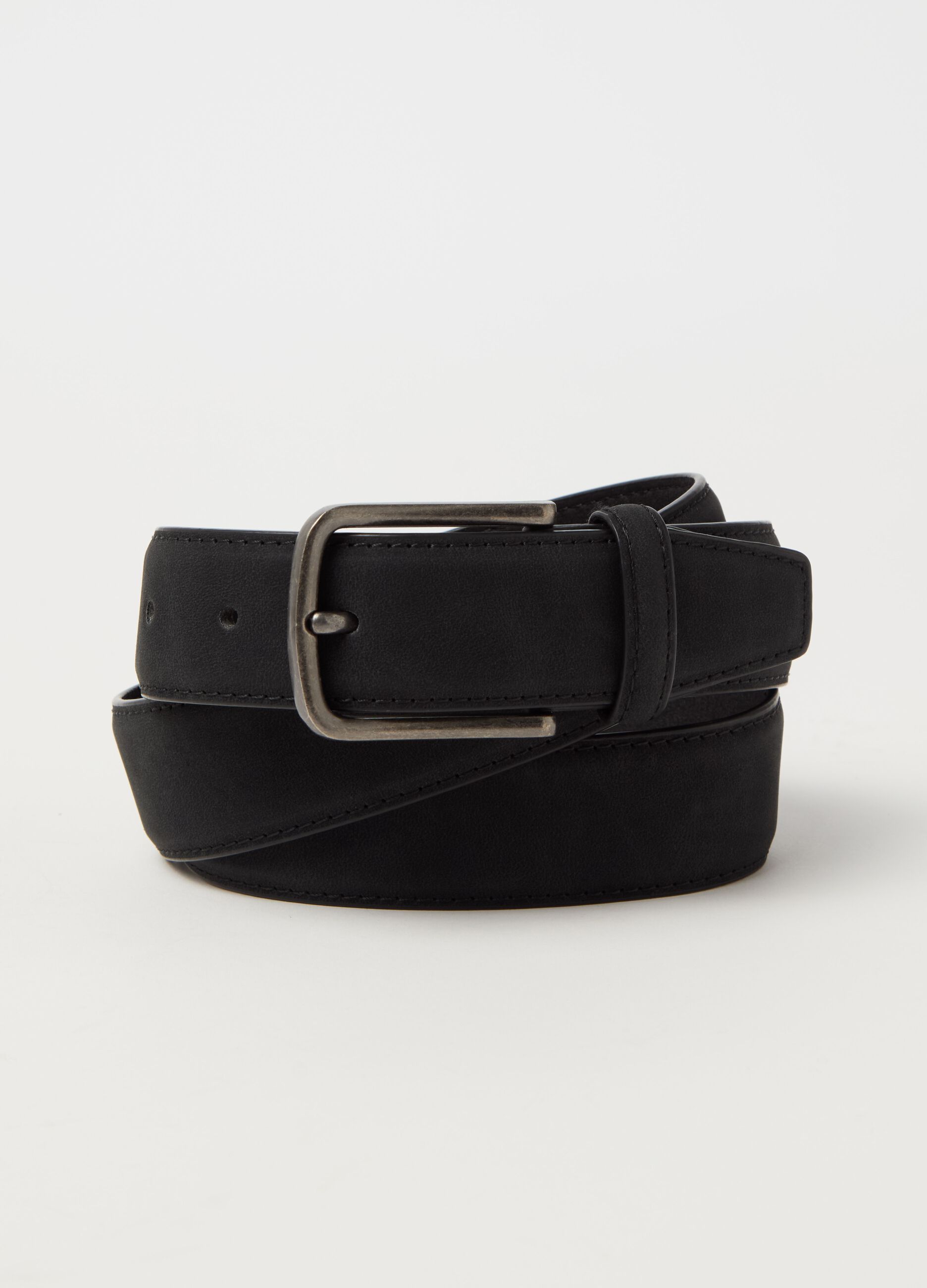 Solid colour belt with square buckle