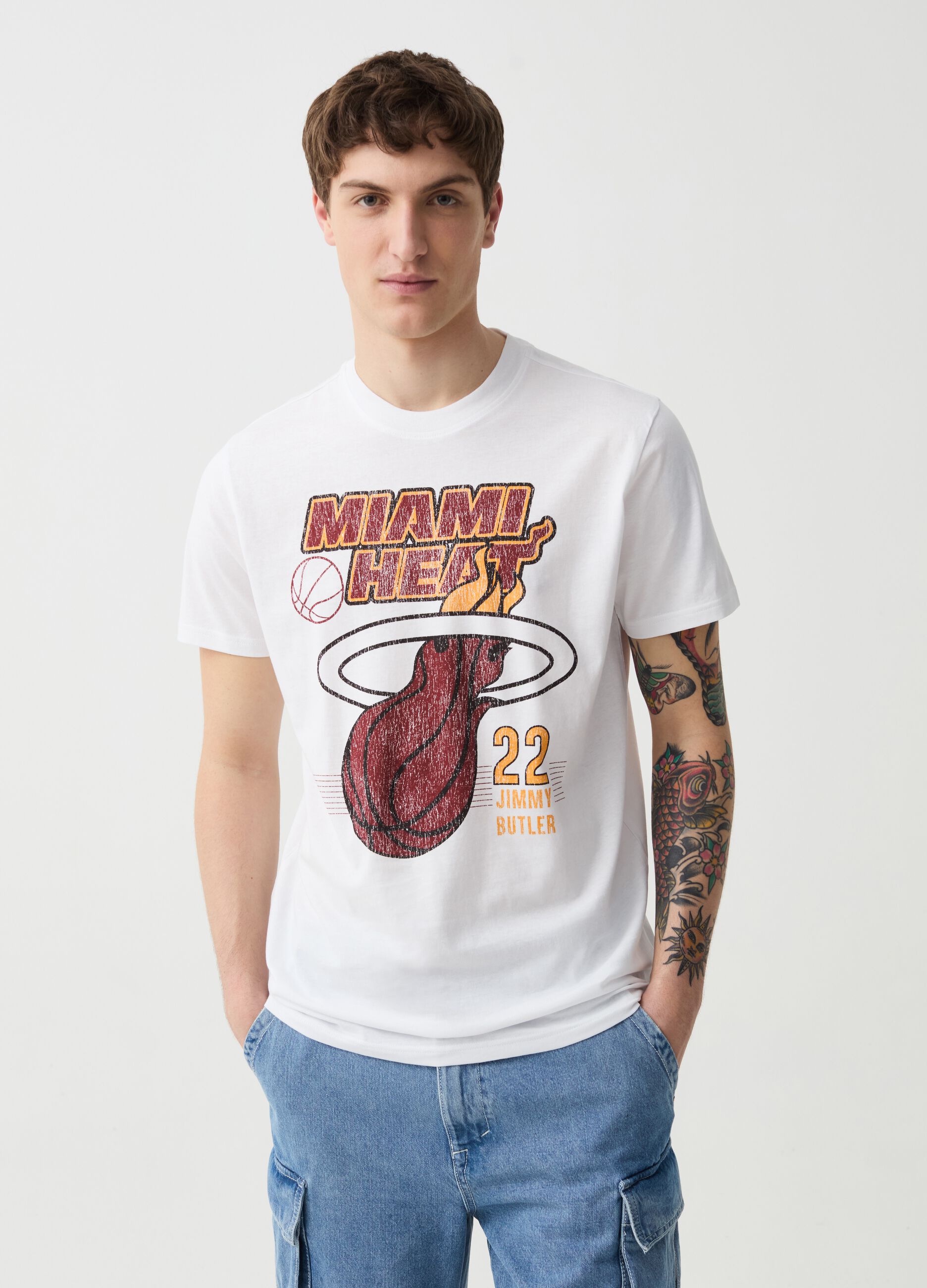 Ovs T-shirt con stampa NBA Miami Heat