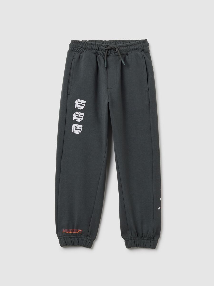 Grey pure cotton kids jogger trousers_0