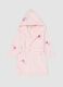 Pink organic cotton hooded bathrobe for baby girls and toddlers_0