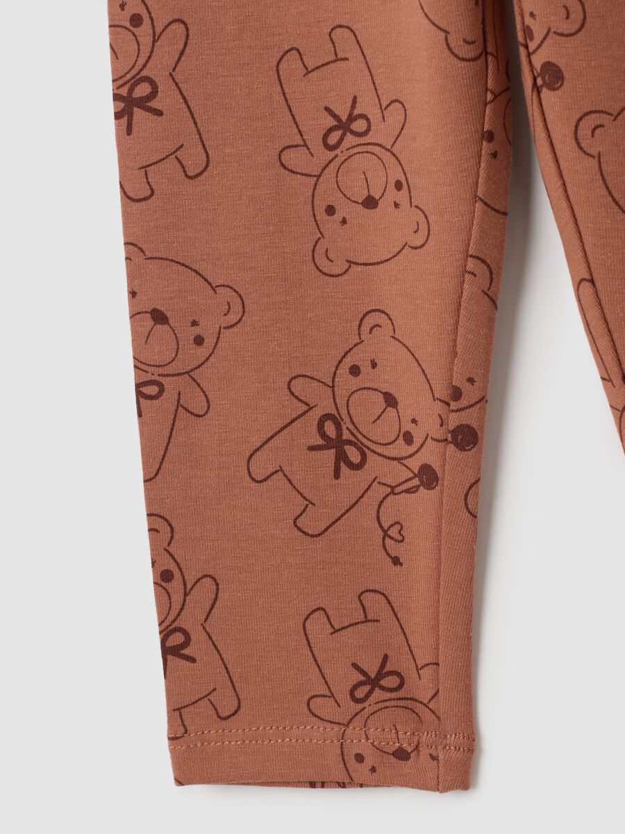 Leggings da neonata in cotone elasticizzato marroni_3