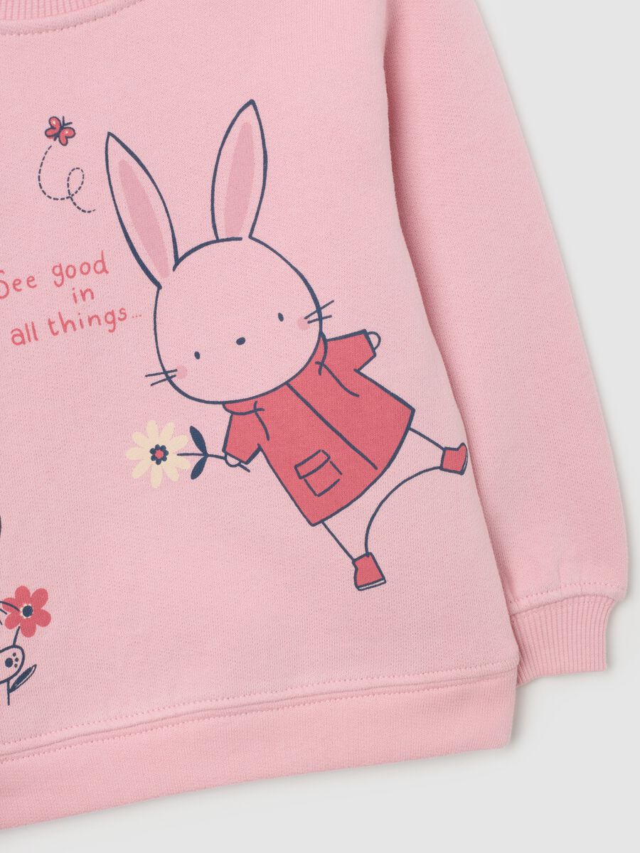 Pink cotton sweatshirt with fun prints_3