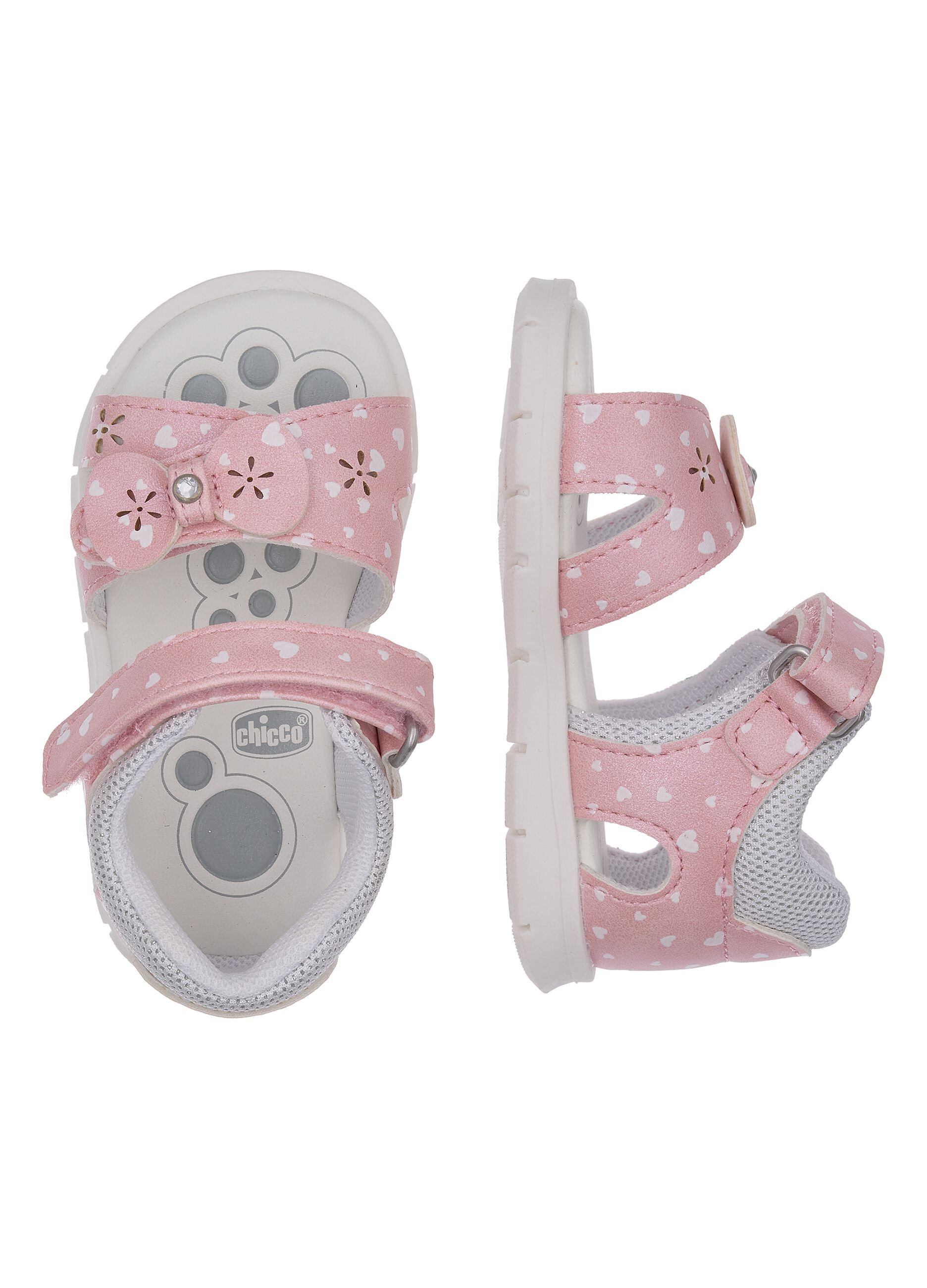 Multicolor sandals with hook-and-loop closure for girls