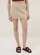 Beige cotton-blend mini skirt with floral lace_1
