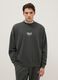 Black cotton blend regular fit sweatshirt with Everlast logo_0
