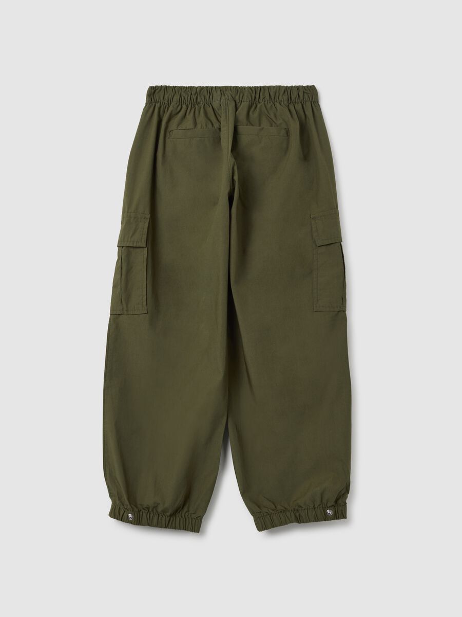 Cargo joggers in cotton with drawstring_1