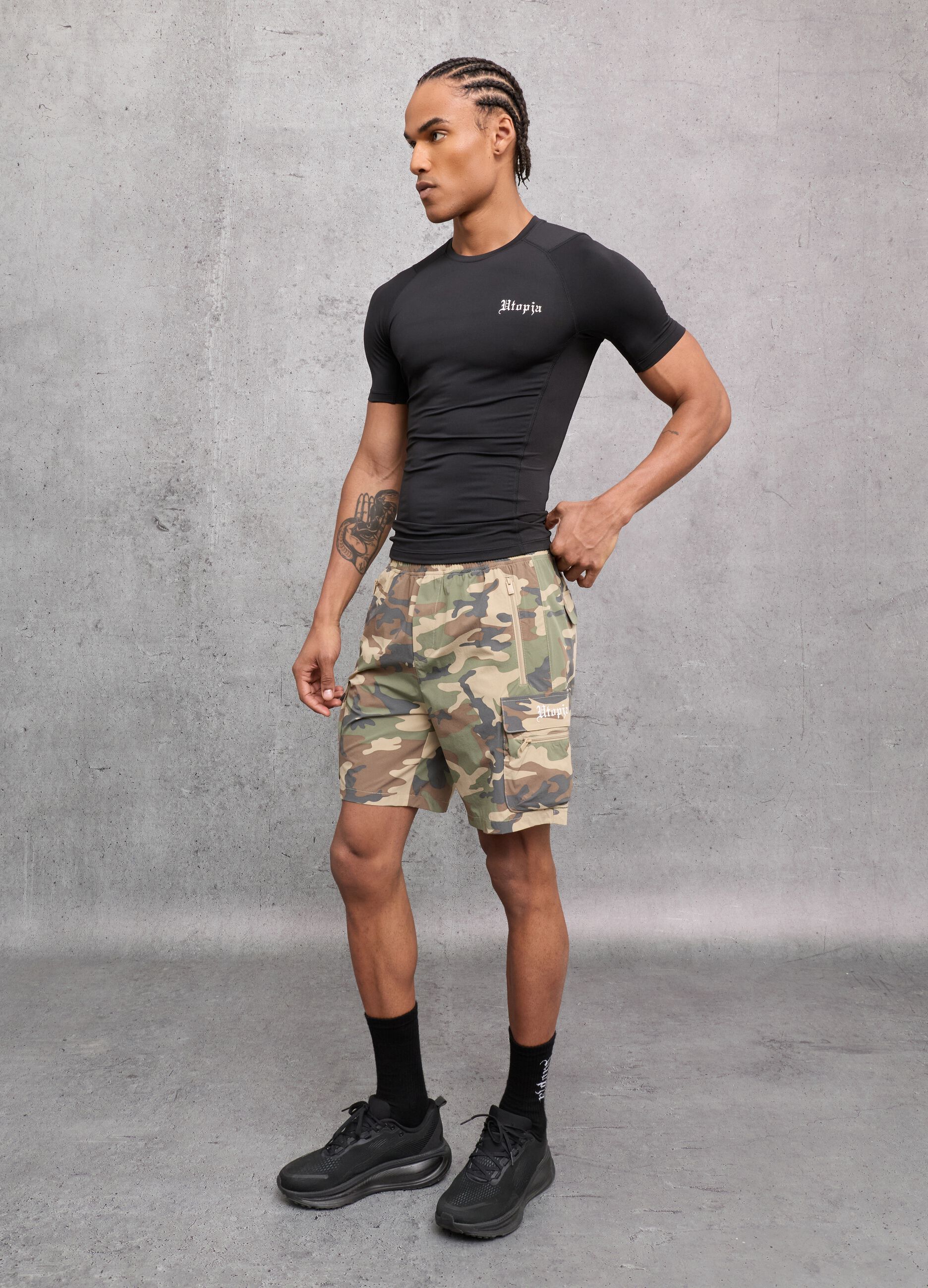 Kombat Active Cargo Shorts Camo