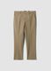 Beige regular tapered-fit stretch cotton twill chino trousers_0