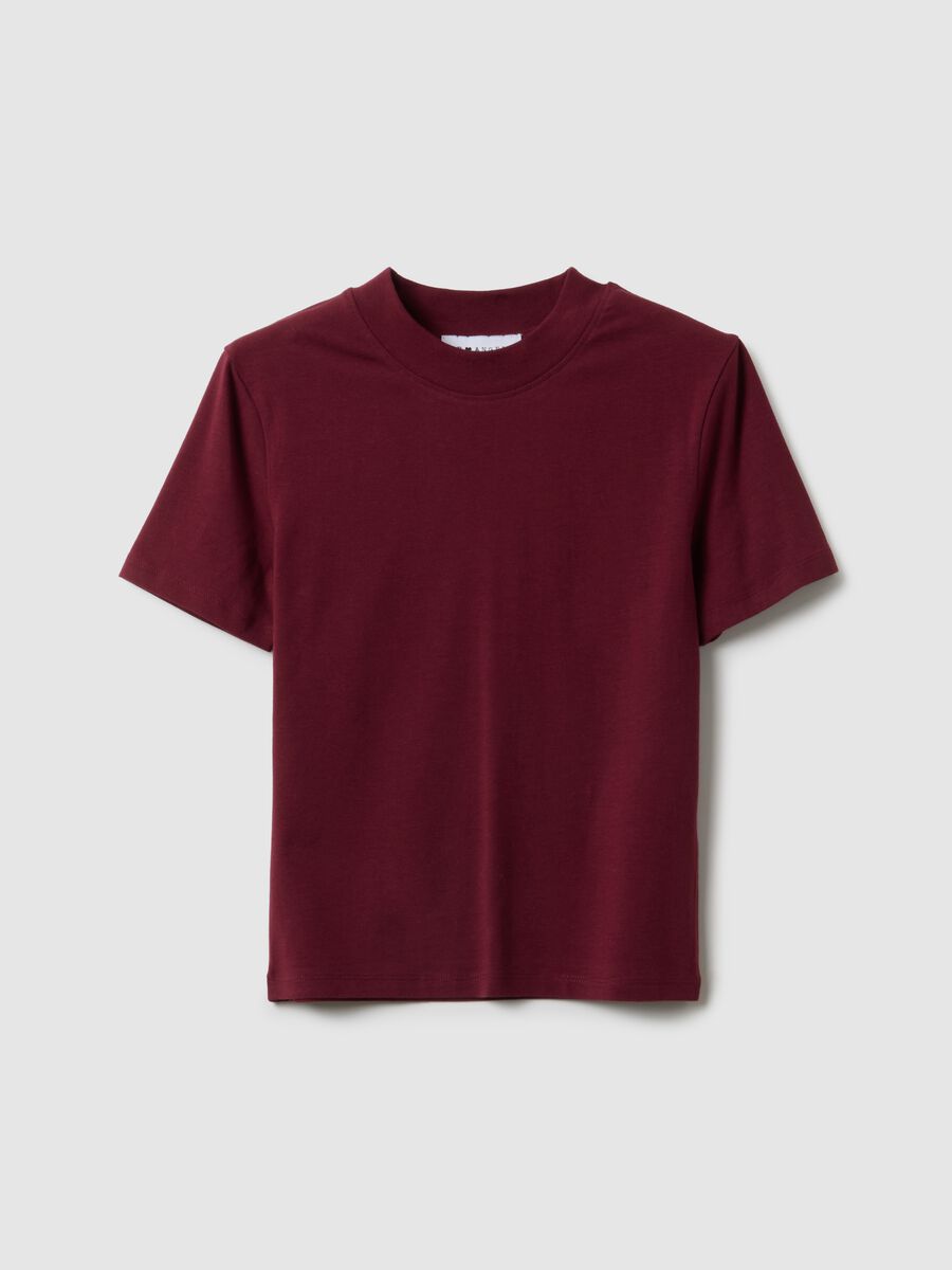 Red slim fit stretch cotton T-shirt_4