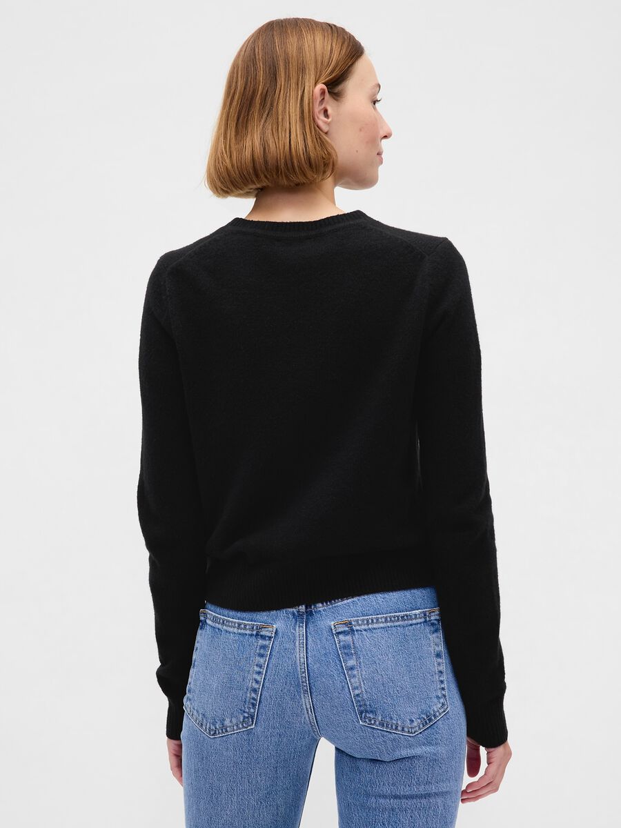 Black sweater in cotton and acrylic blend_1