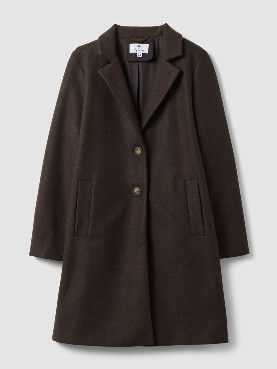 Cappotto marrone regular fit con rever e bottoni_4