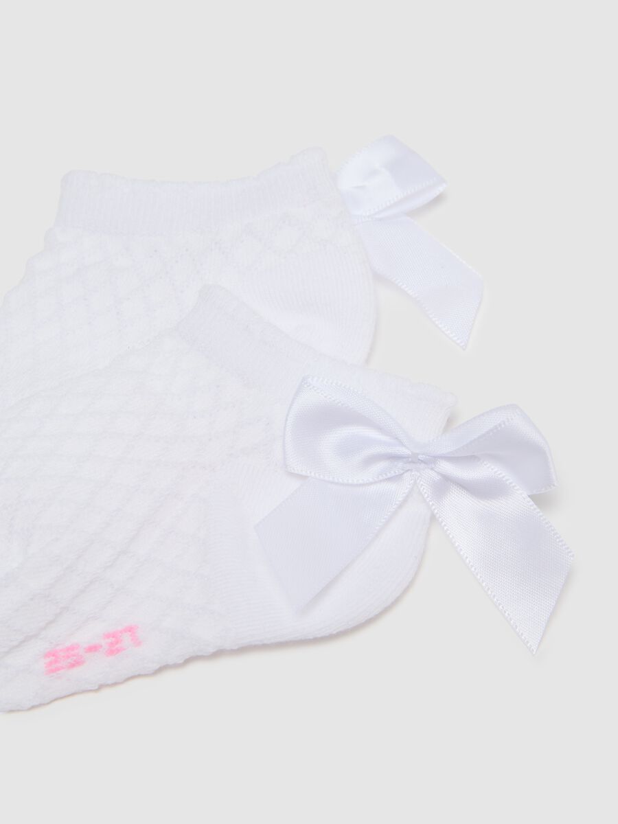 Short white socks with bow in stretch cotton OVS Kids_1