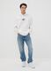 White pure cotton hoodie with Mario Kart print_1