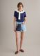 Blue pure linen short-sleeve T-shirt, regular fit_2