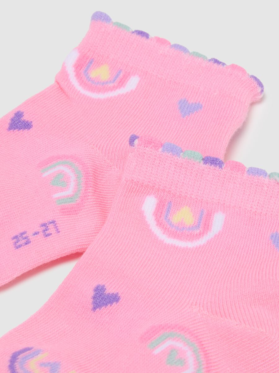Girls' multicolour cotton elasticated socks multipack_2