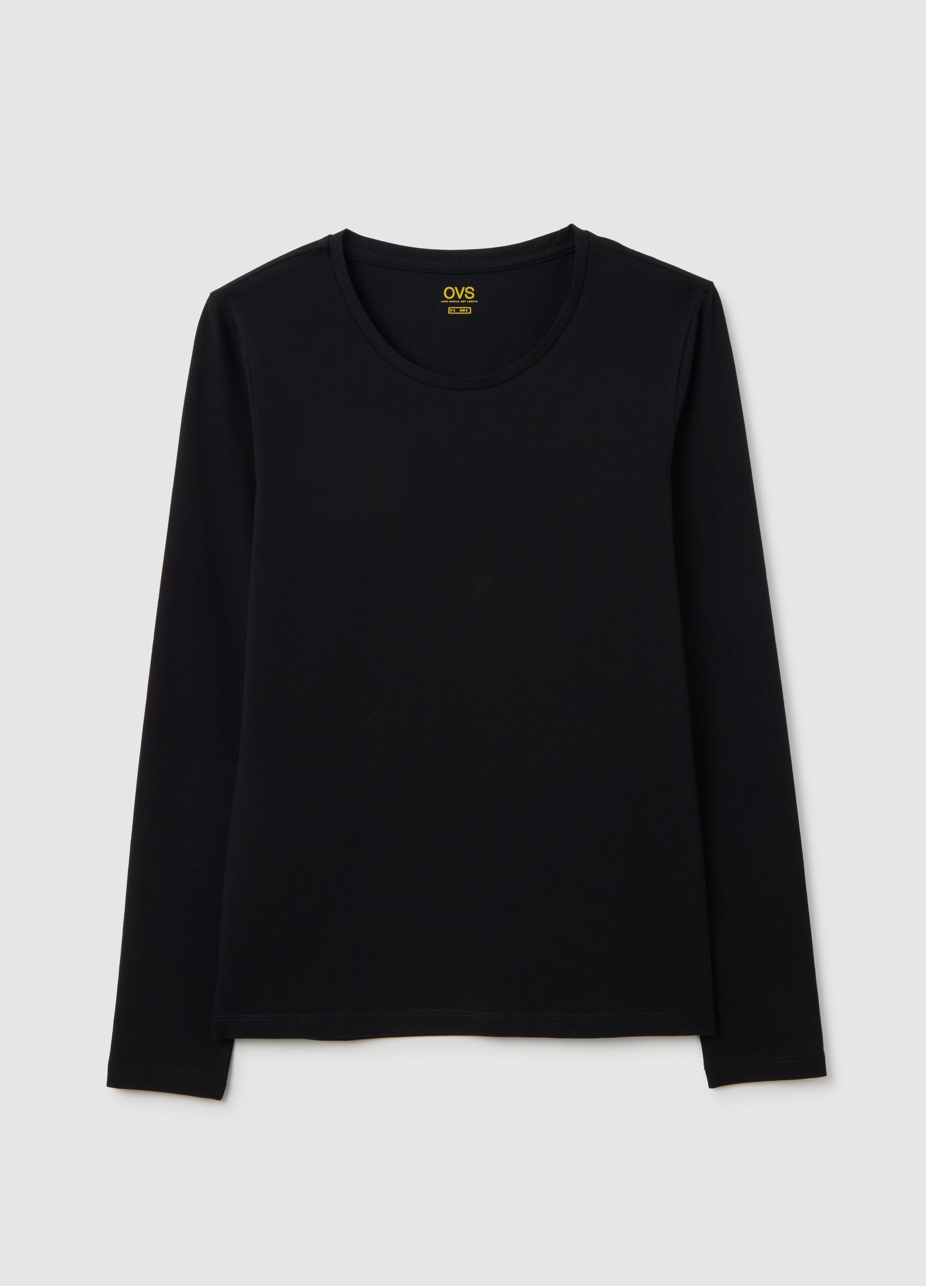 Black Stretch Long Sleeve Top