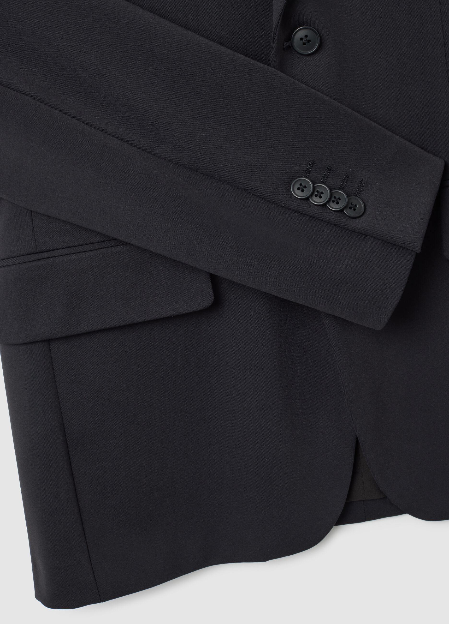 Black stretch fabric slim fit blazer