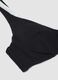 Black and white stretch fabric V-neck bikini top_5