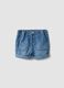 Children's regular fit blue denim cotton blend shorts_0