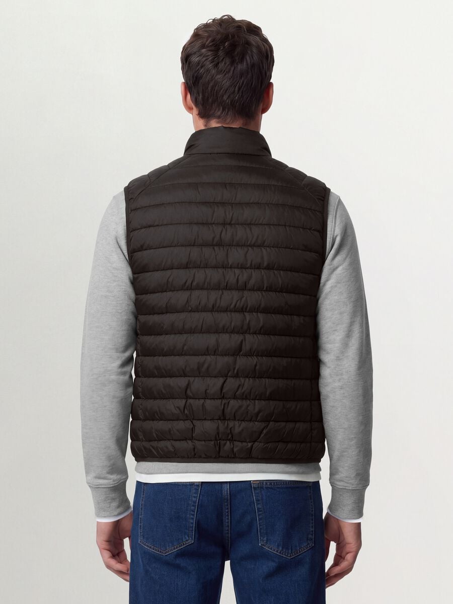 Brown Ultralight Padded Gilet with Zip_3