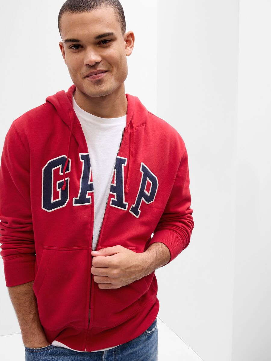 GAP logo hoodie with zip, cotton-blend_0