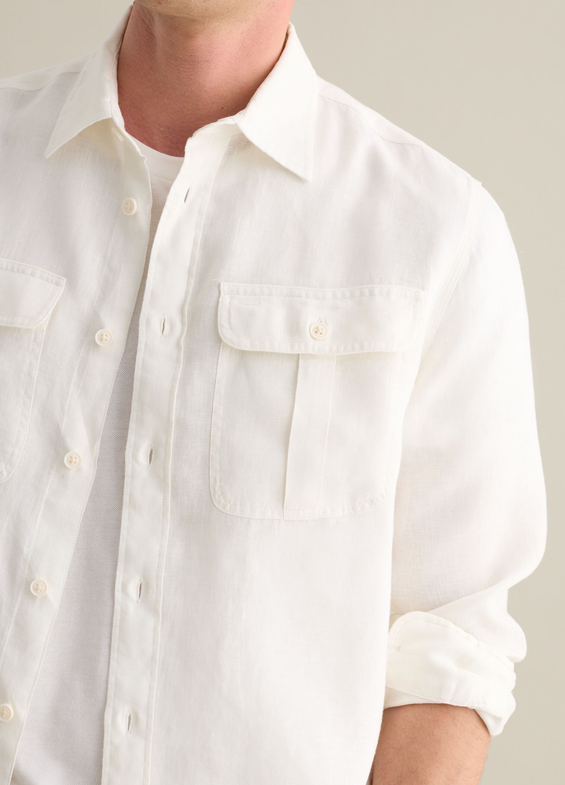 Classic white linen shirt by Piombo