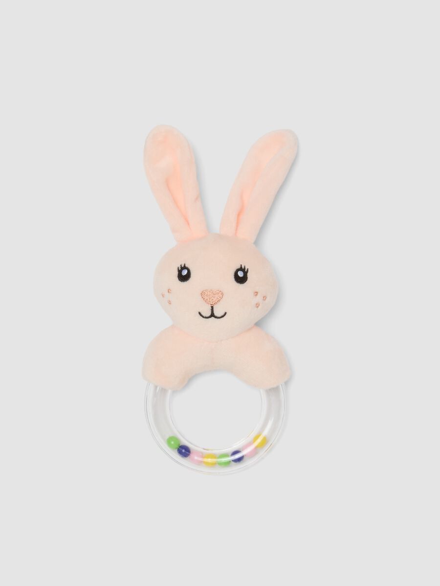 Bunny rattle with clear ring_0