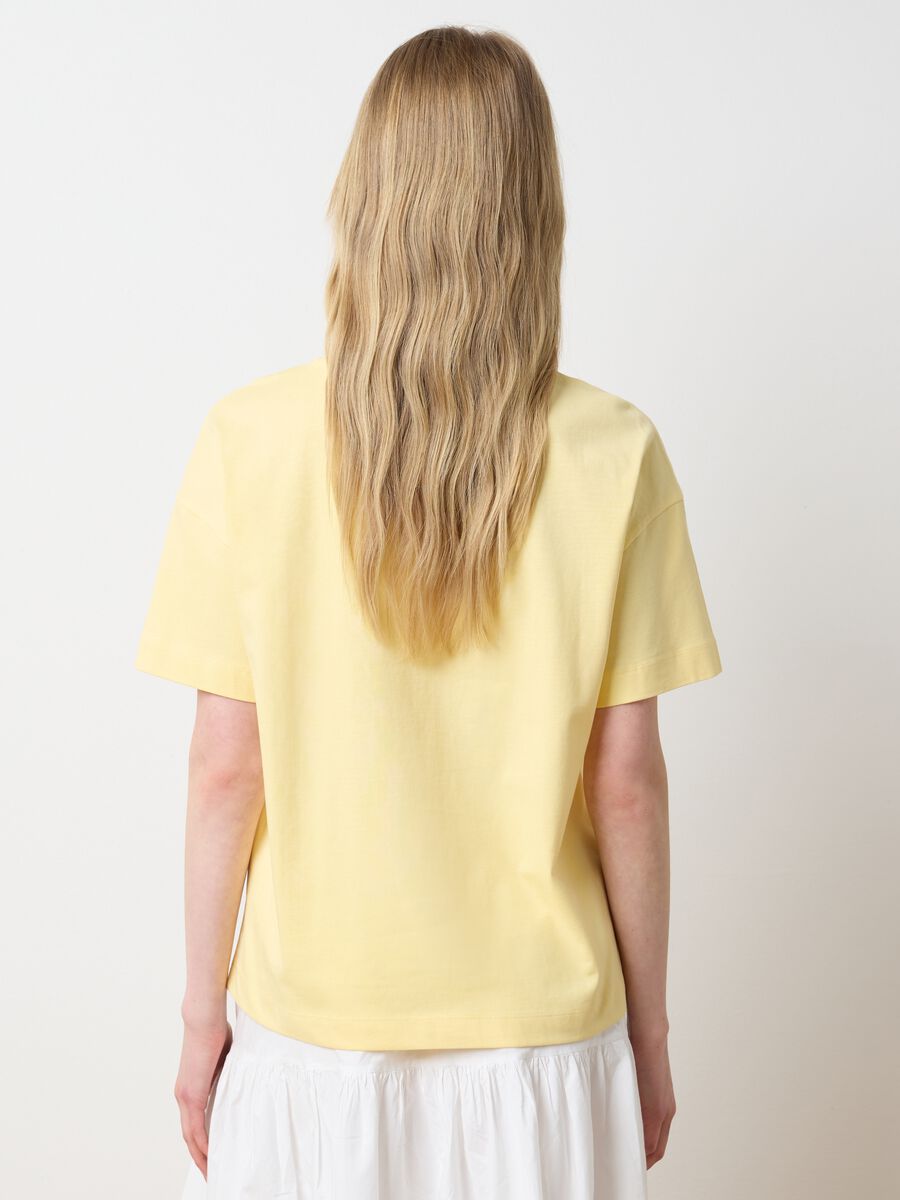 Les Copains Light Yellow Cotton T-shirt_3