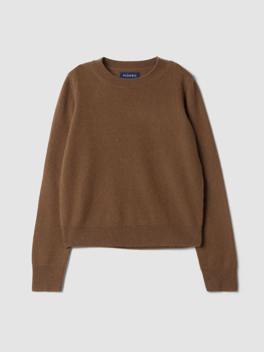 Brown pure cashmere crew-neck jumper_0