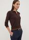 Brown viscose-blend polo-collar jumper, regular fit_0