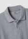 Grey pure cotton short-sleeve polo shirt, regular fit_5