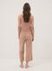 Brown pure organic cotton pyjamas with sleeveless top and printed trousers_2