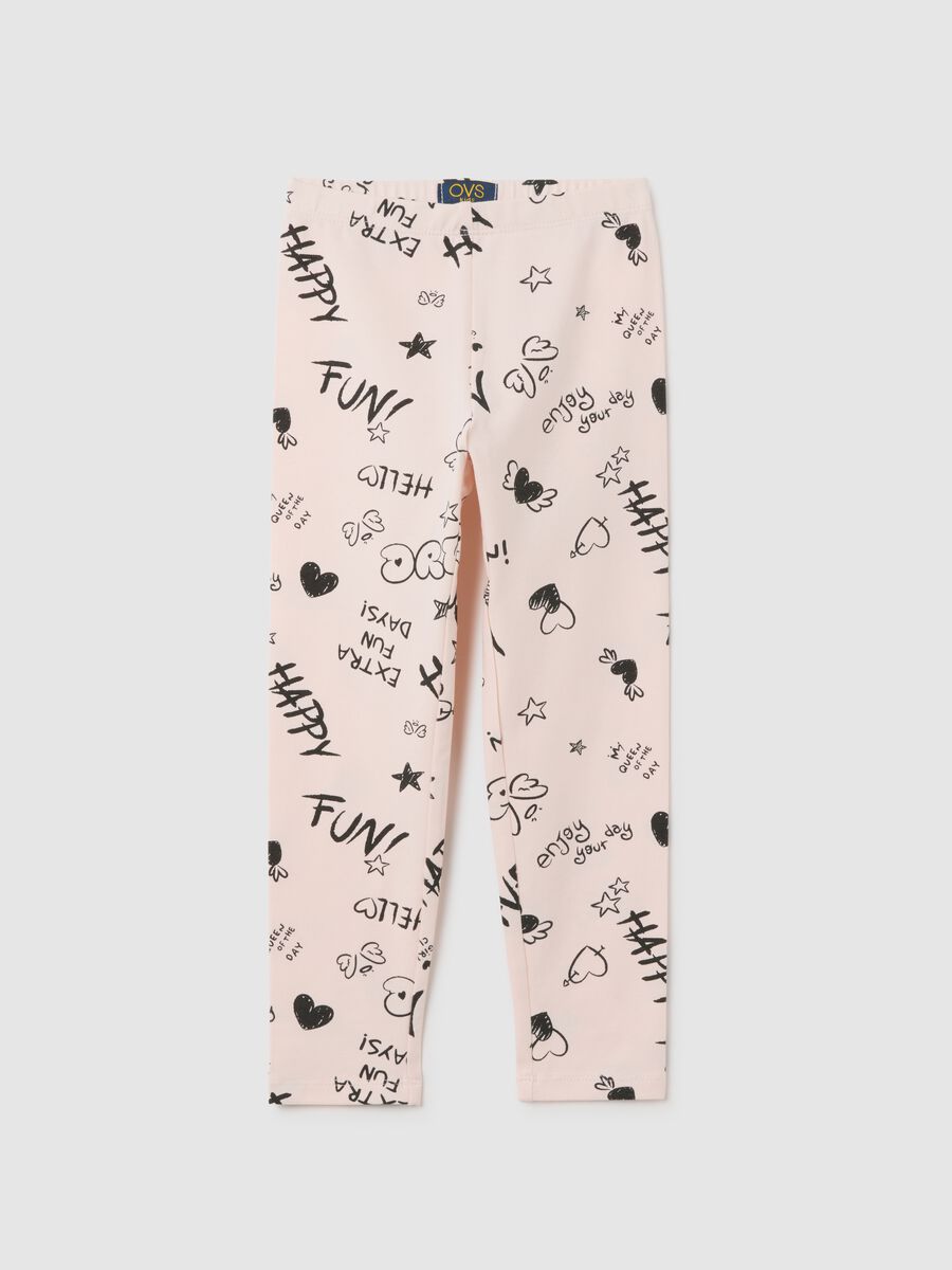 Girls' Regular Fit Pink Stretch Cotton Leggings_0