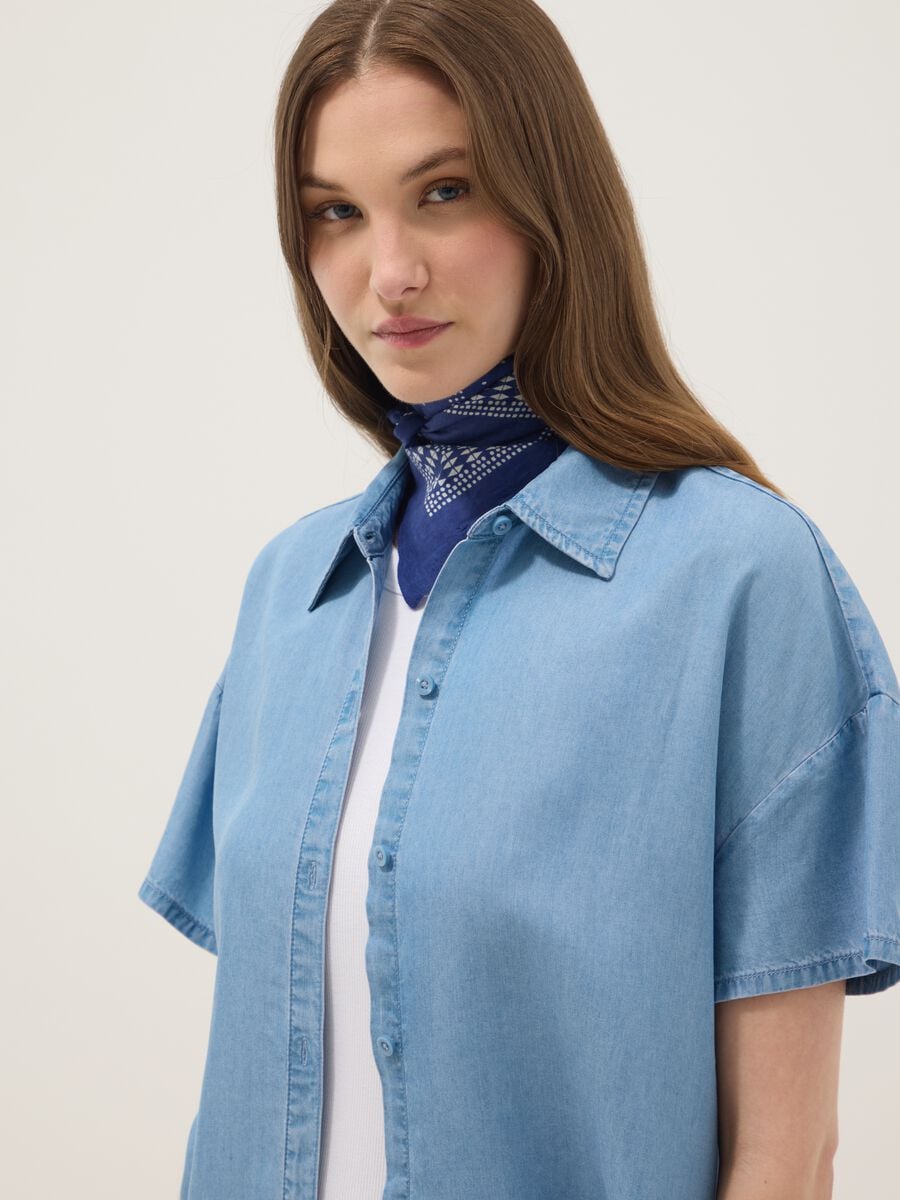 Sky blue pure lyocell shirt_1